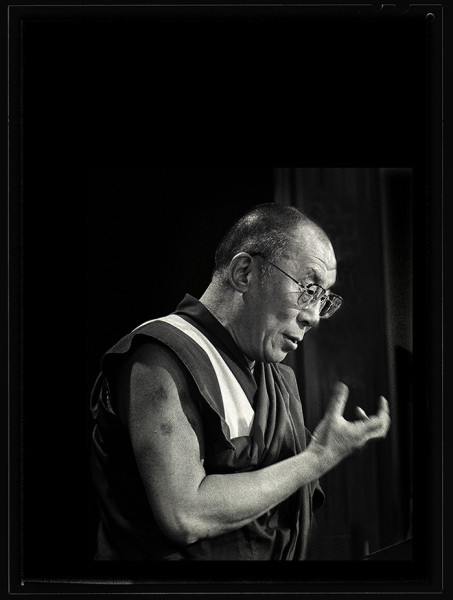 Portrait of His Holiness The Dalai Lama taken at the National Press Club Canberra Australia by photographer Heide Smith in 1992