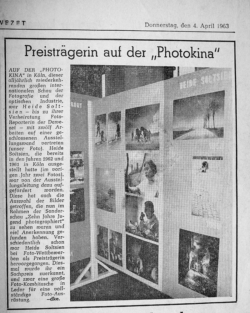 A Photographers Tale - A display of Heide smiths photographs in an Exhibition of 14 young German Photographers at Fotokina in 1963